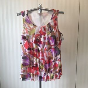 Roz & Ali pink/purple flowered tank Size M